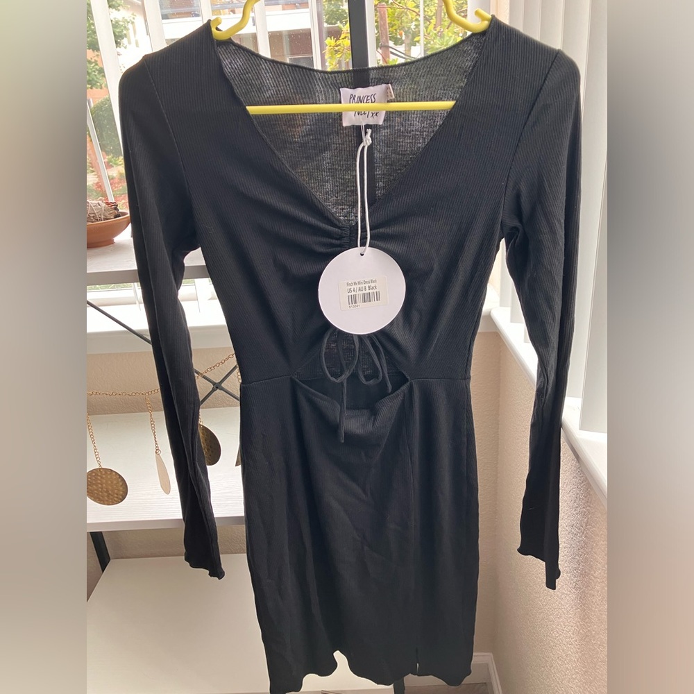 Princess Polly Black Long Sleeve Mini Dress